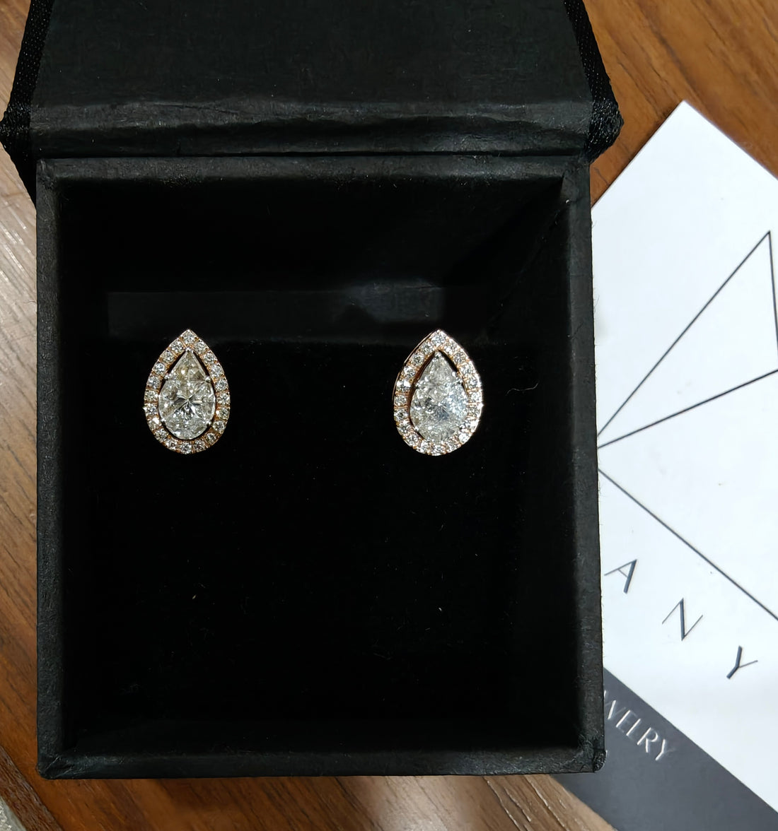 Illusion Setting Pear Studs