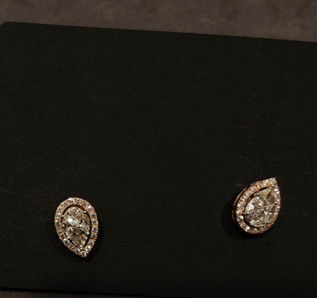 Illusion Setting Pear Studs
