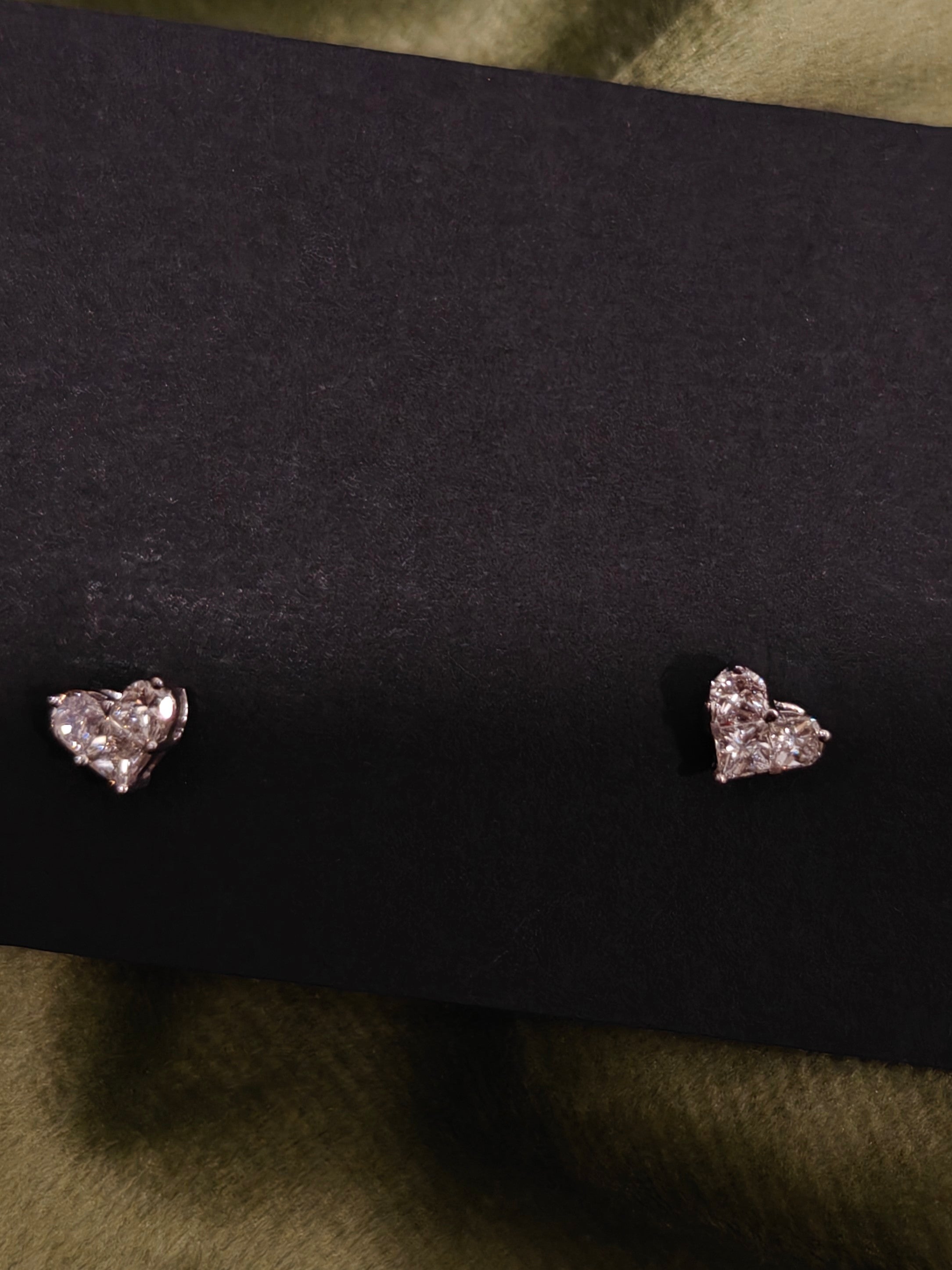 Illusion Setting Heart Studs