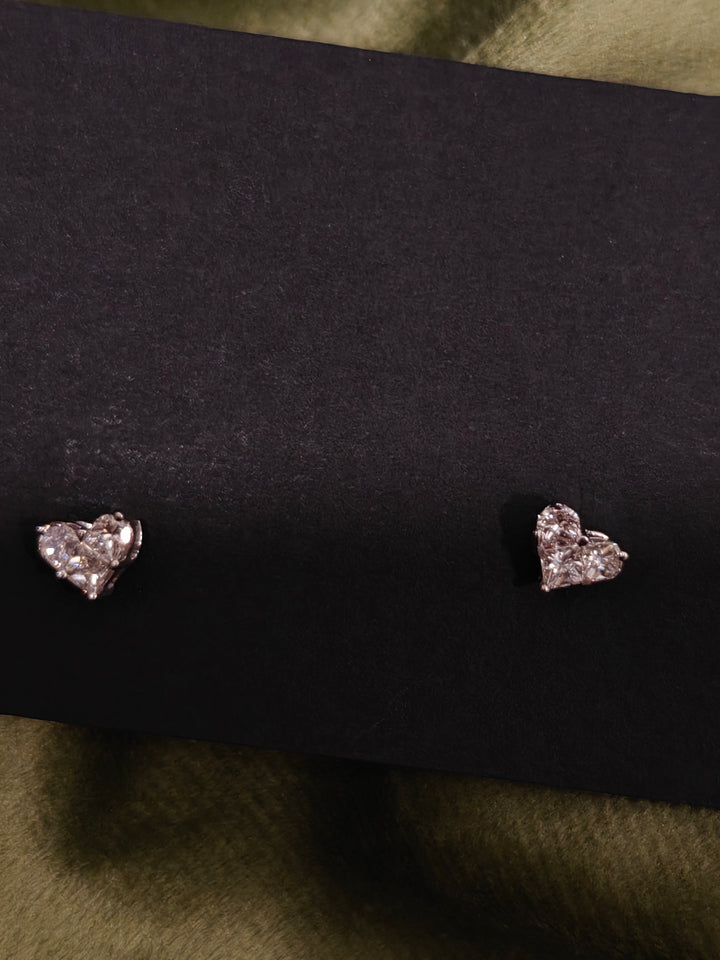 Illusion Setting Heart Studs