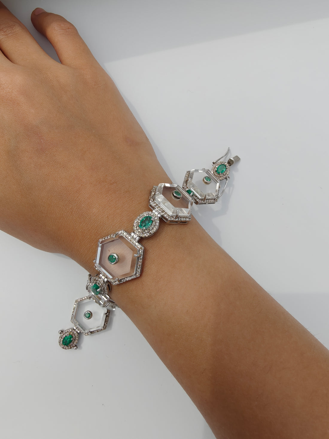 Moon Crystal Emerald Bracelet