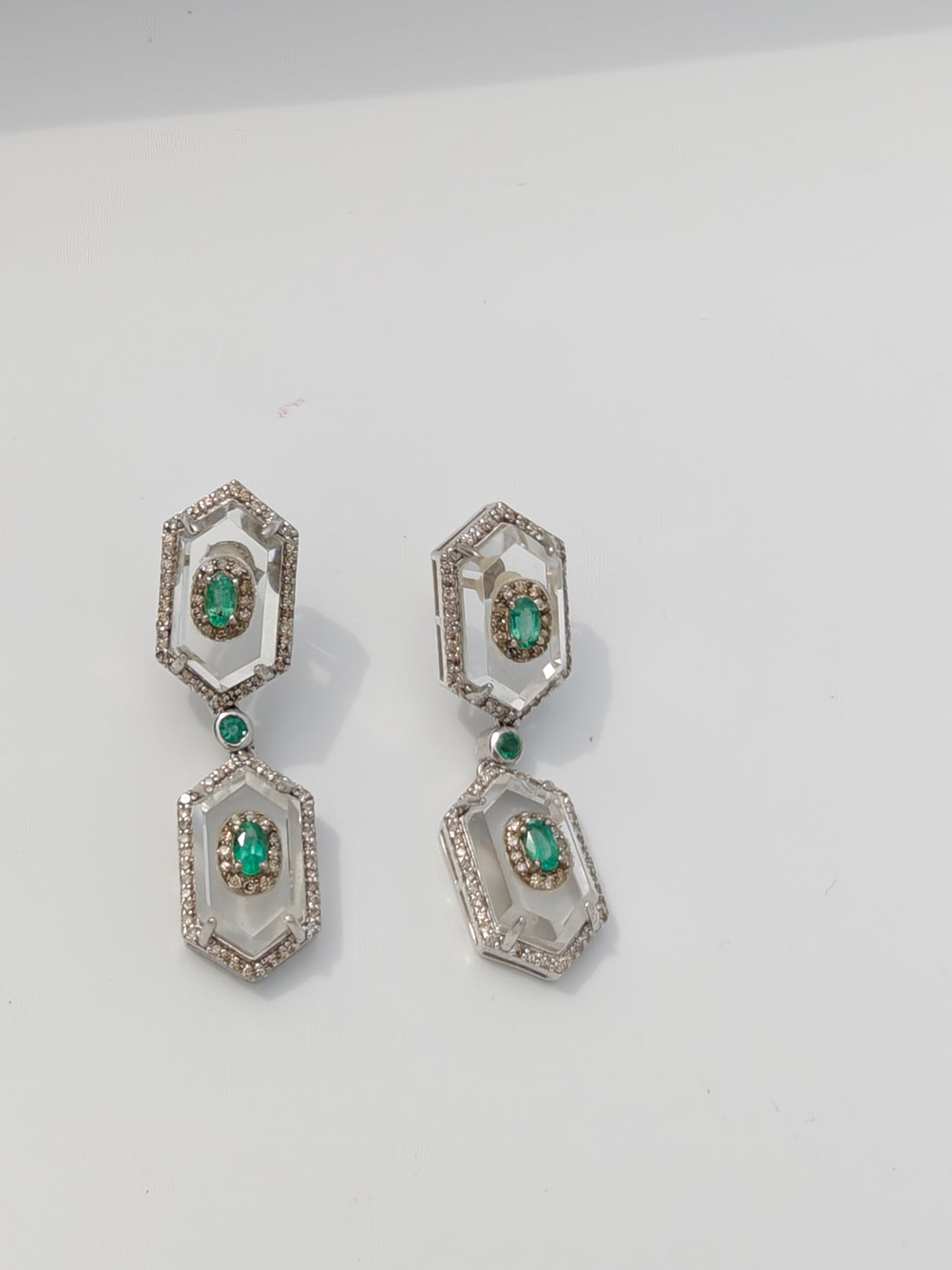 Moon Crystal Emerald Earrings
