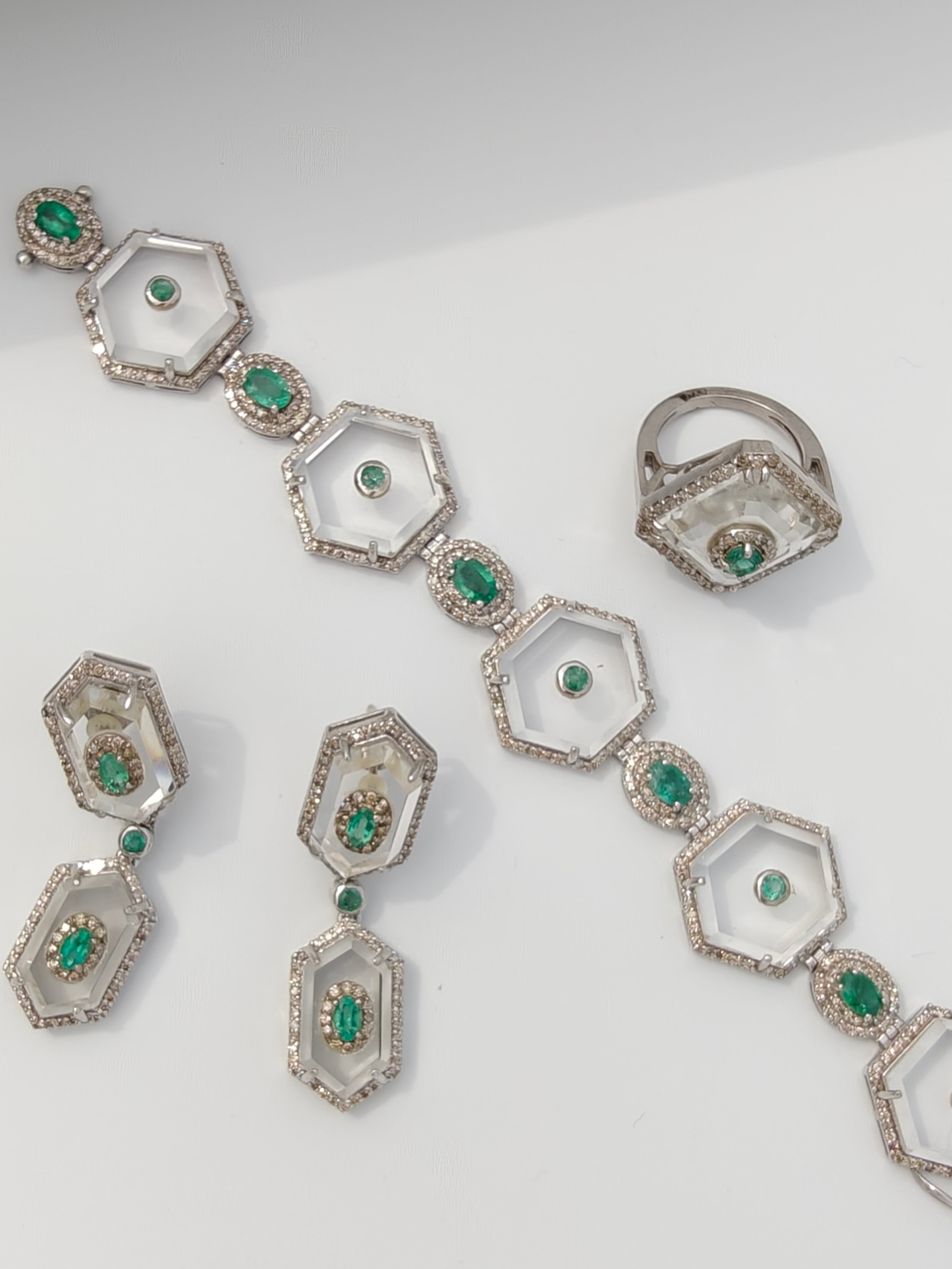 Moon Crystal Emerald Earrings